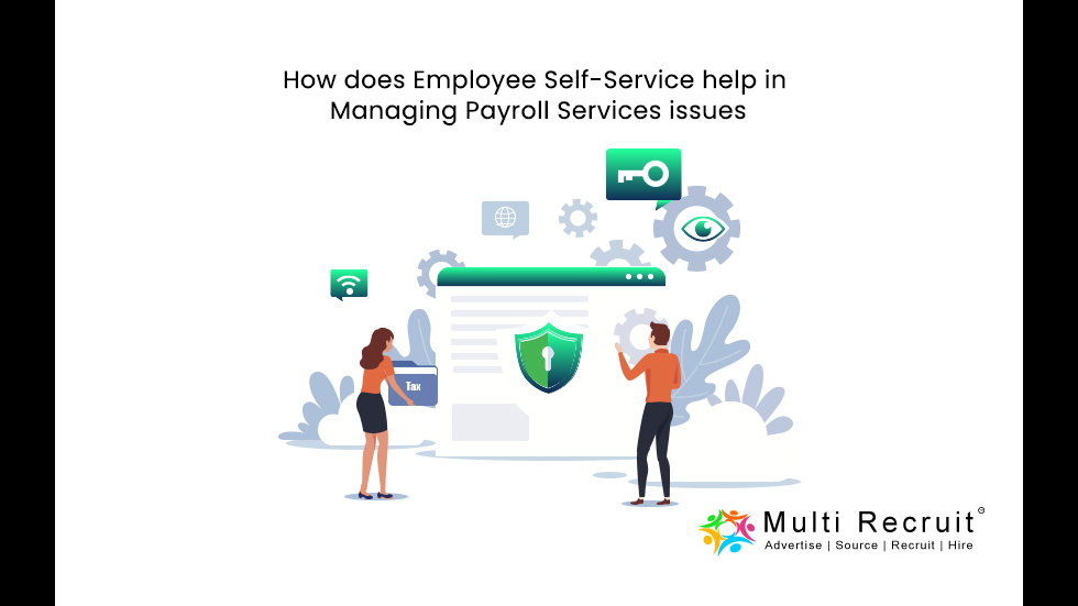 How does Employee Self-Service help in Managing Payroll Services issues
