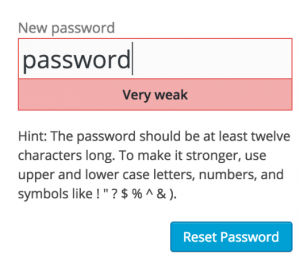 weak password